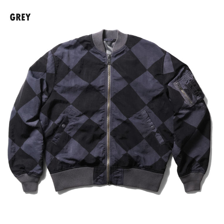 51601 GARMENT DYE NYLON LINECREWMAN MA-1 - GREY