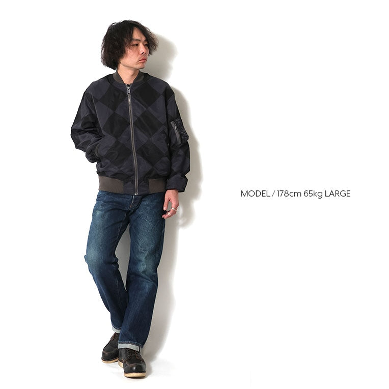 51601 GARMENT DYE NYLON LINECREWMAN MA-1 - GREY