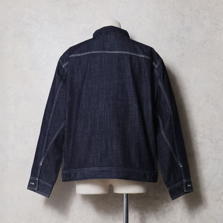 51655 USCOTTON DENIM ZIP WORK JACKET - INDIGO ONE WASH