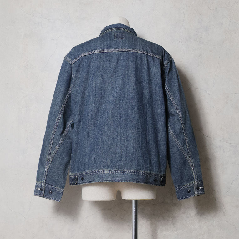 51655 USCOTTON DENIM ZIP WORK JACKET - INDIGO VINTAGE WASH