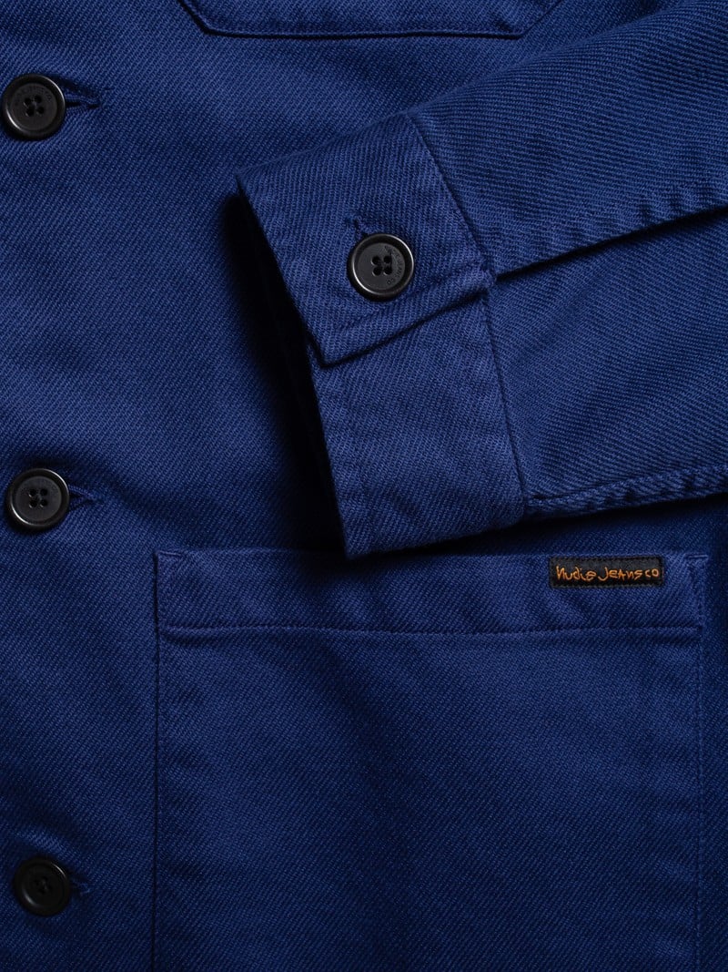 BARNEY WORKER JACKET - MID BLUE