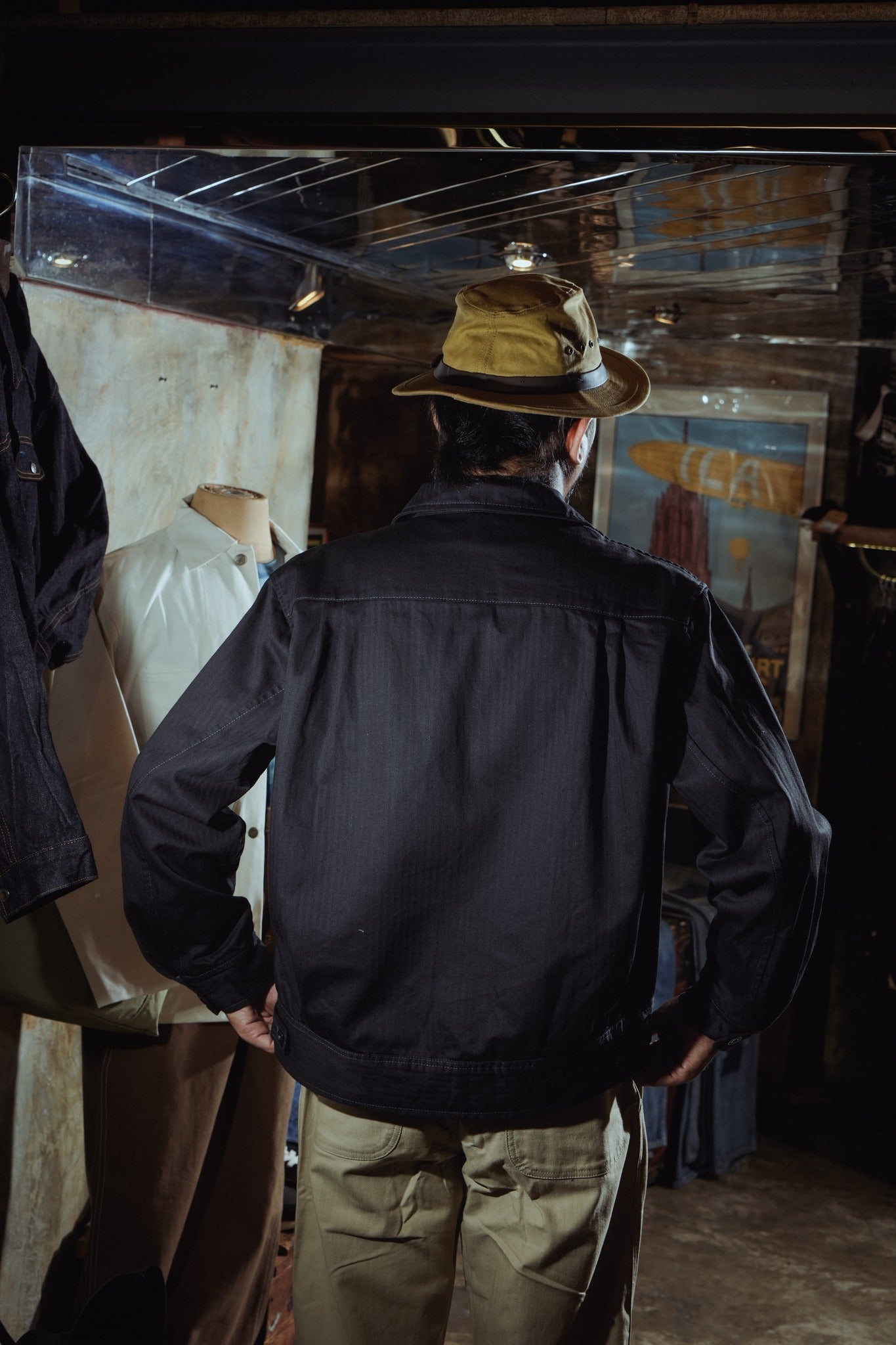 MECHANIC JACKET - BLACK HBT