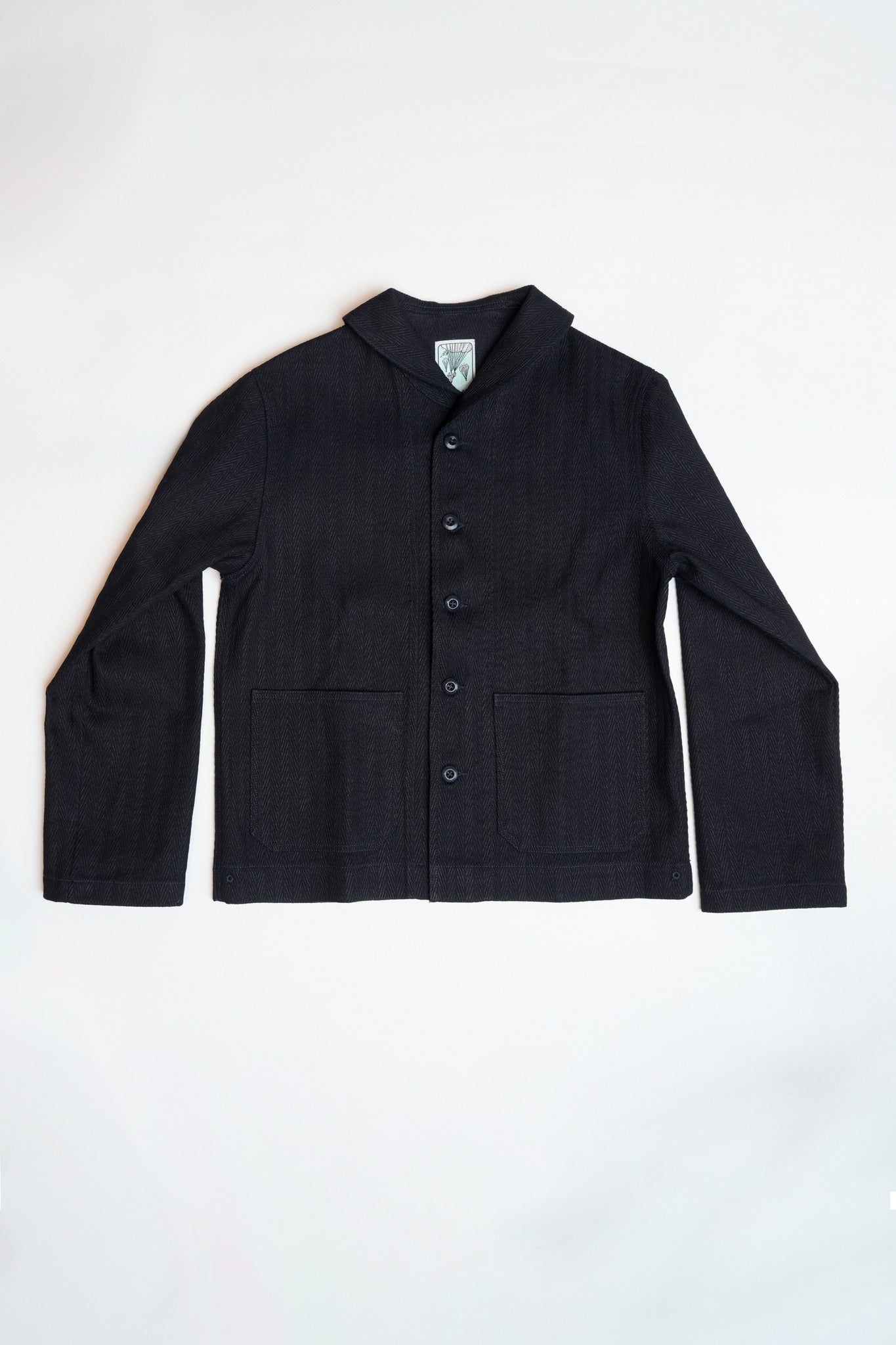 SHAWL COLLAR JACKET - KUROKI INDIGO HBT