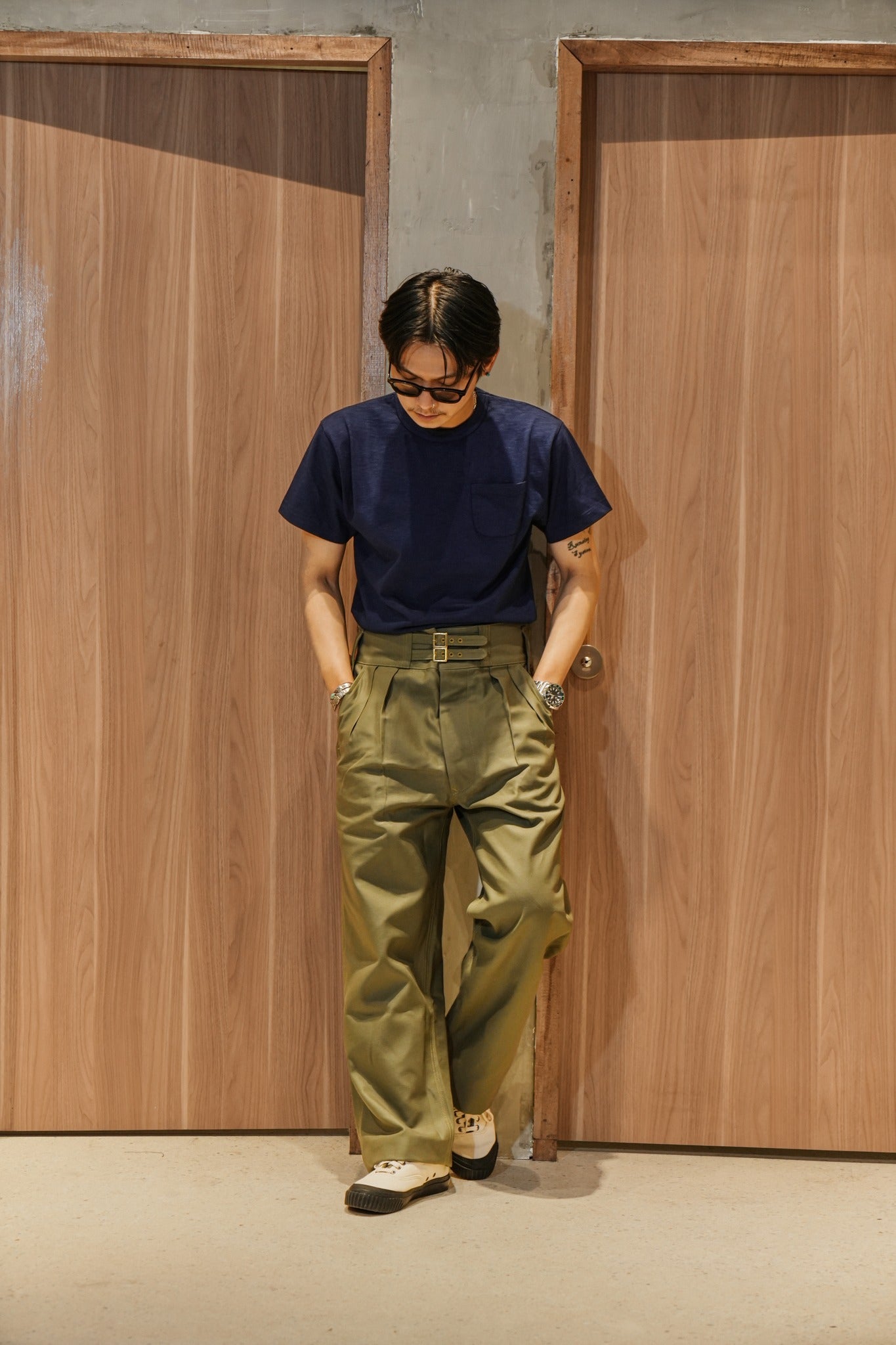 40's British Military Trousers - OLIVE REVERSED