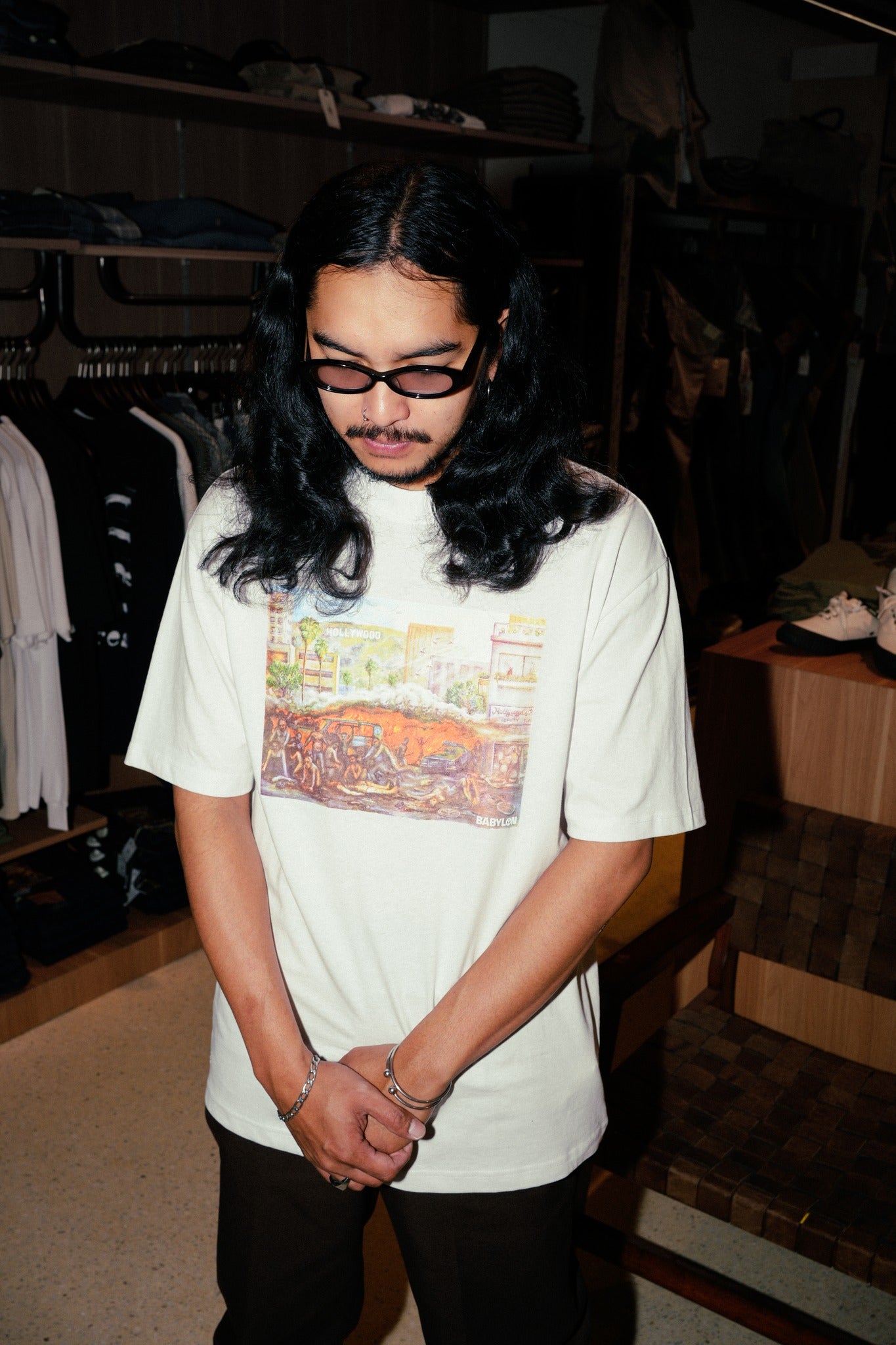 HOLLYWOOD BABYLON TEE  S/S - WHITE