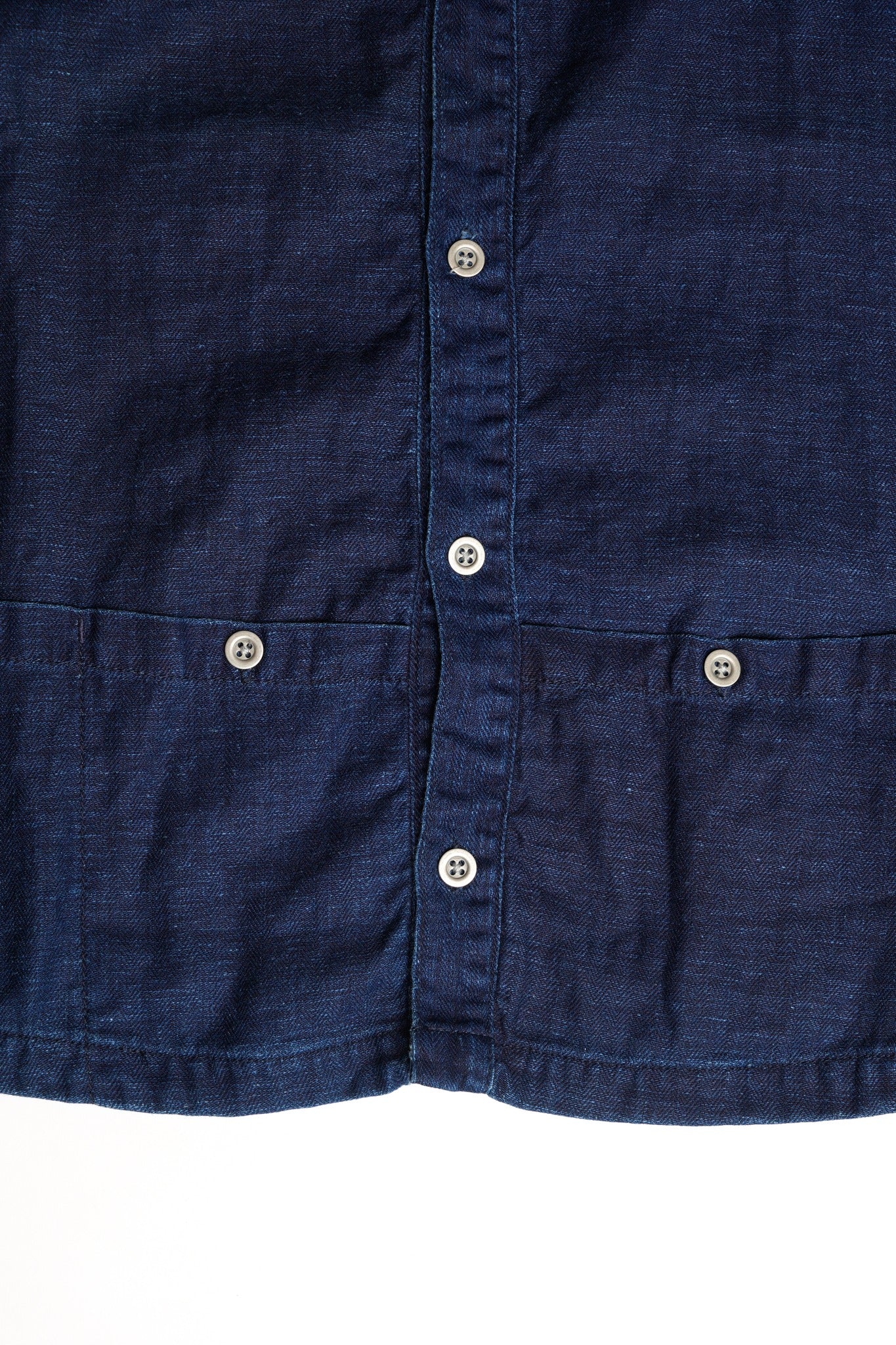 LINEN VINTAGE TOOL POCKET VEST - INDIGO