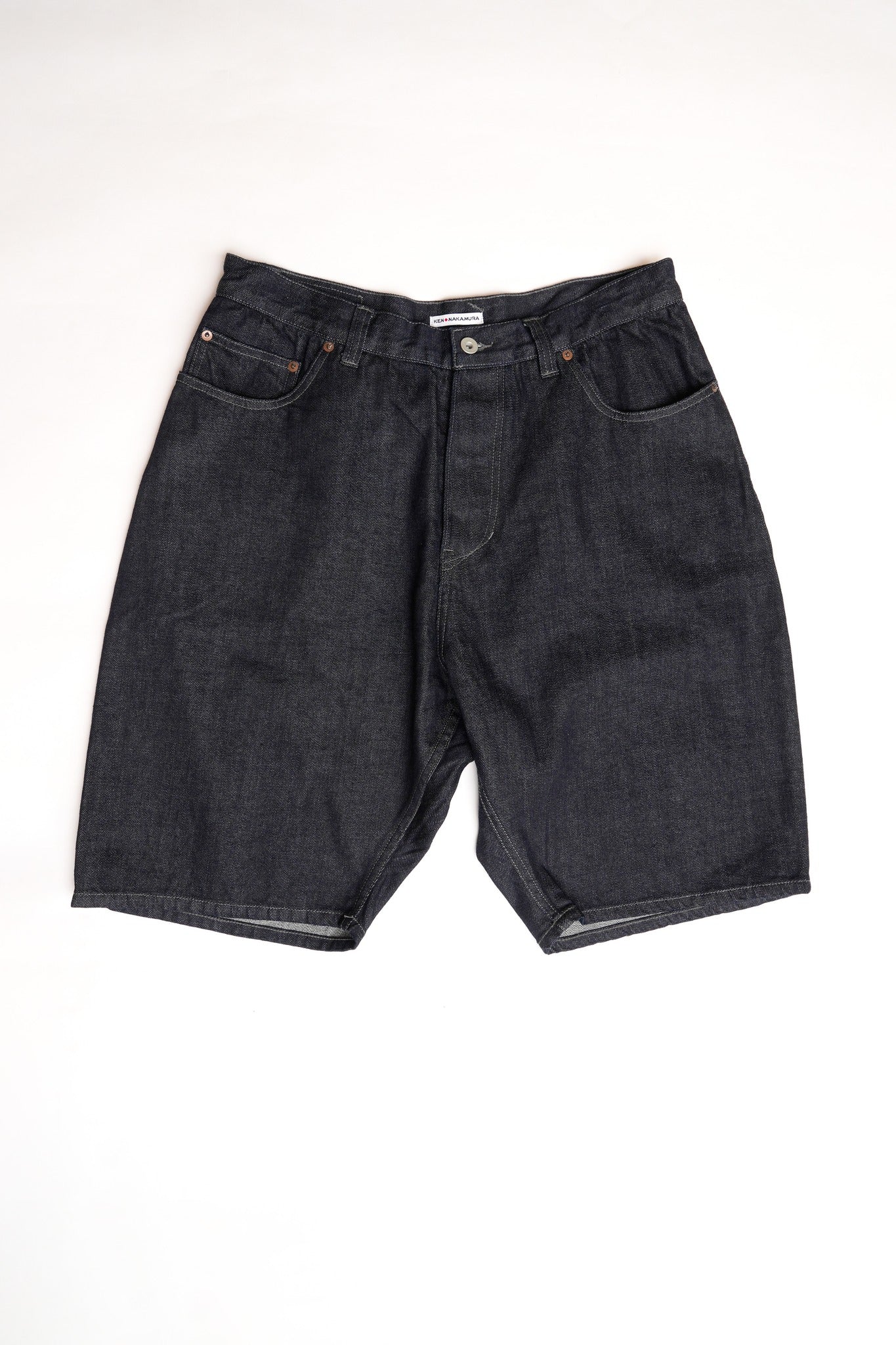 10OZ SELVEDGEG DENIM WIDE SHORT PANTS - INDIGO