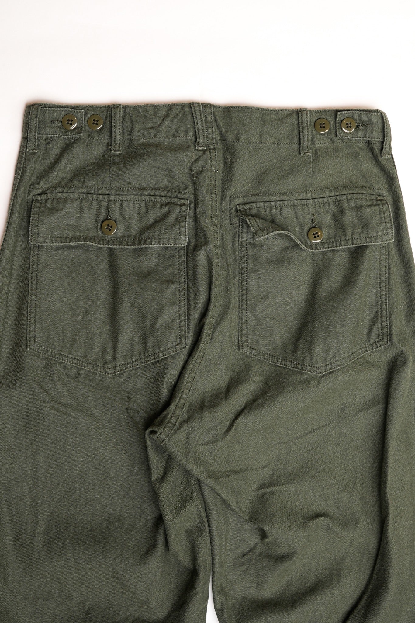 COTTON BACK SATIN OG BAKERS PANT WITH PAINT - GREEN