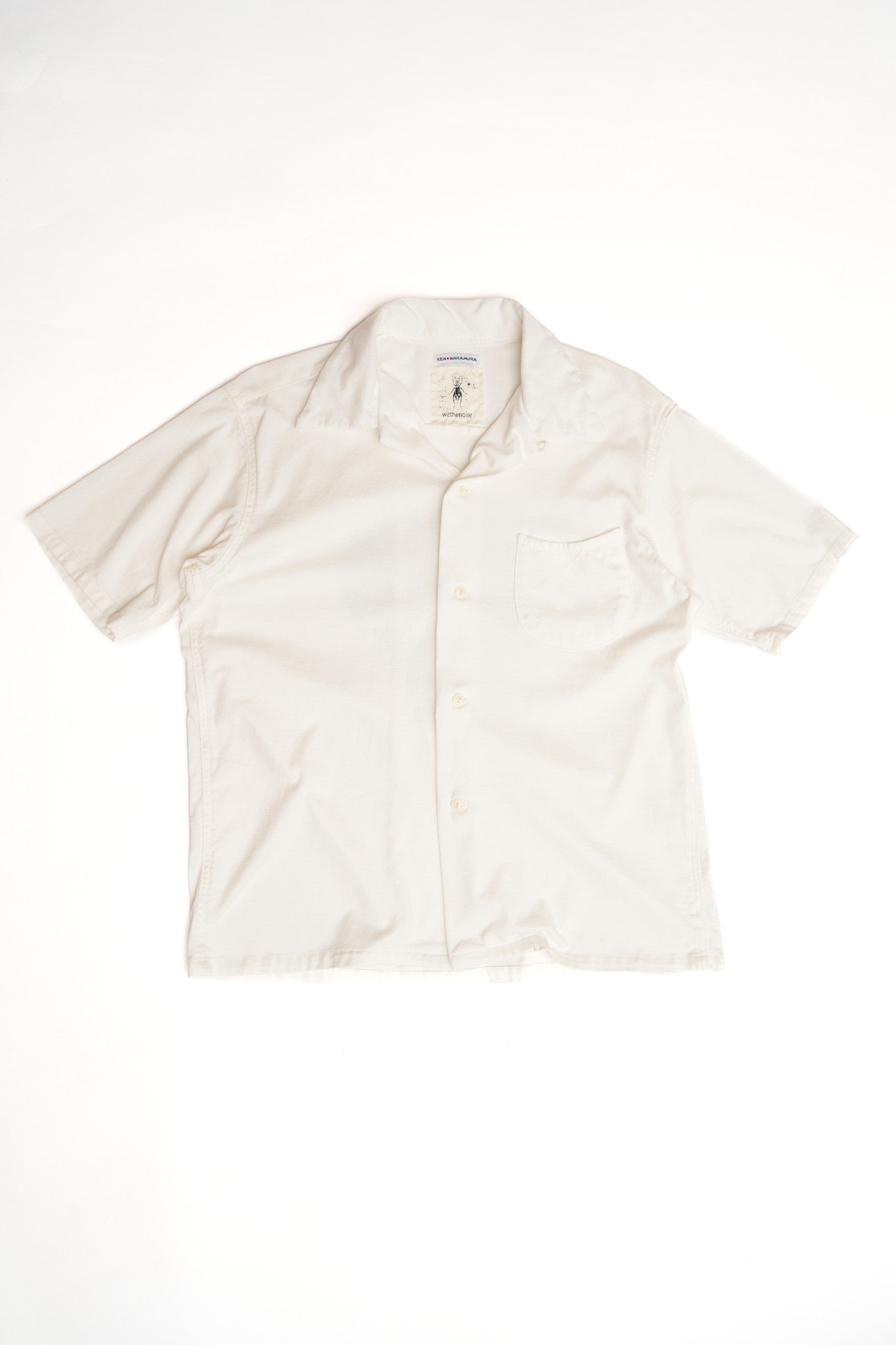 COTTON JURSEY SKULL PRINT OPEN SHIRT - WHITE