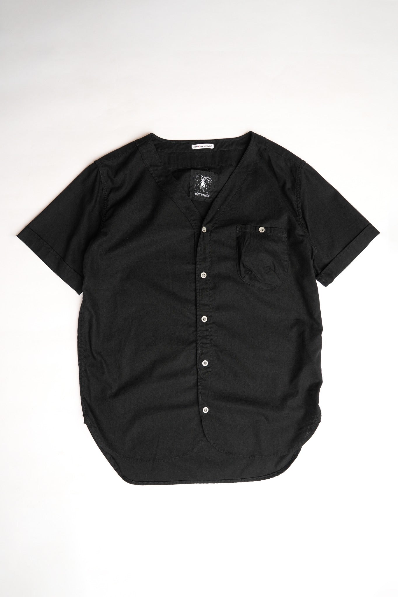 COTTON LINE VINTAGE BASEBALL SHIRT - BLACK