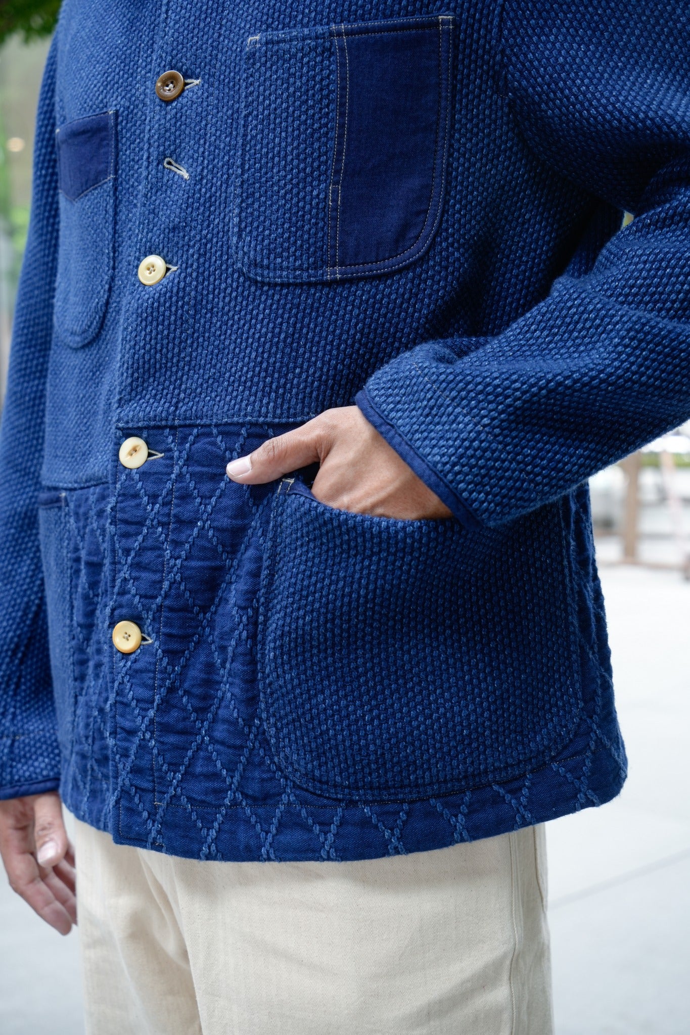 SUPER KENDO & SASHIKO FRENCH JACKET - INDIGO