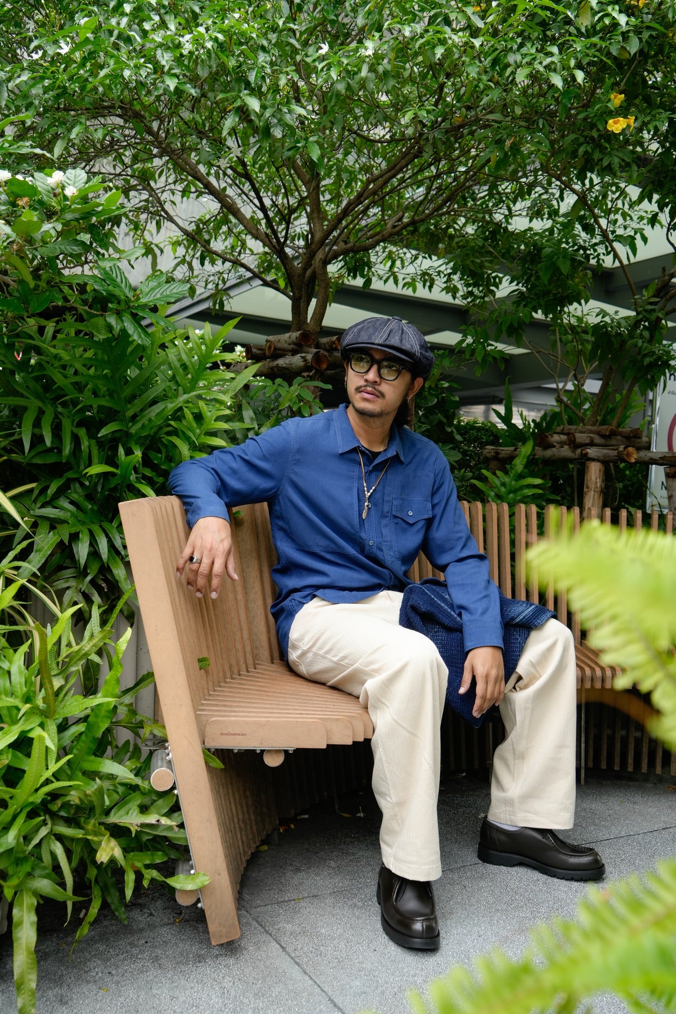 SILK AMERICAN SHIRT - INDIGO