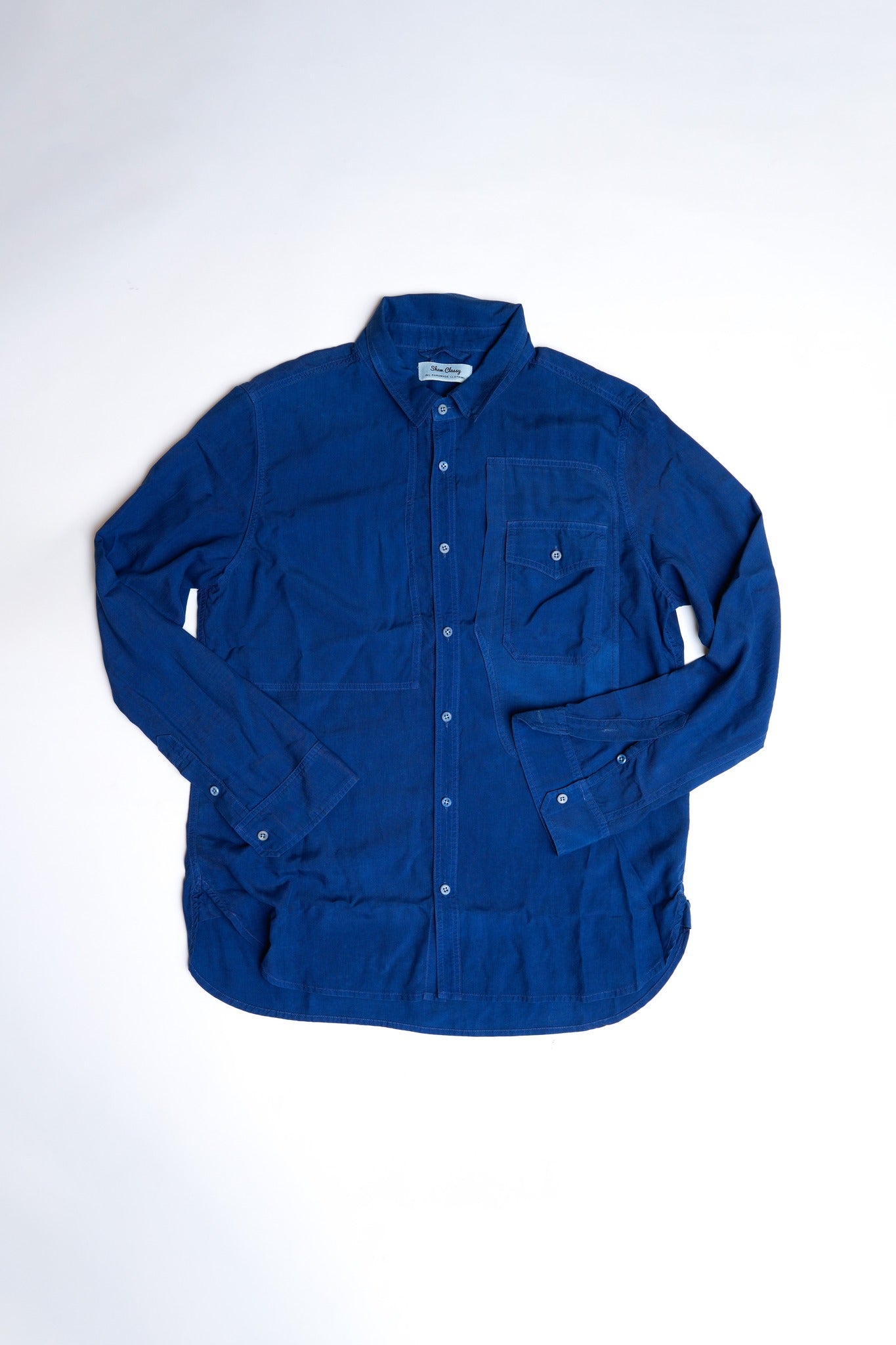 SILK AMERICAN SHIRT - INDIGO