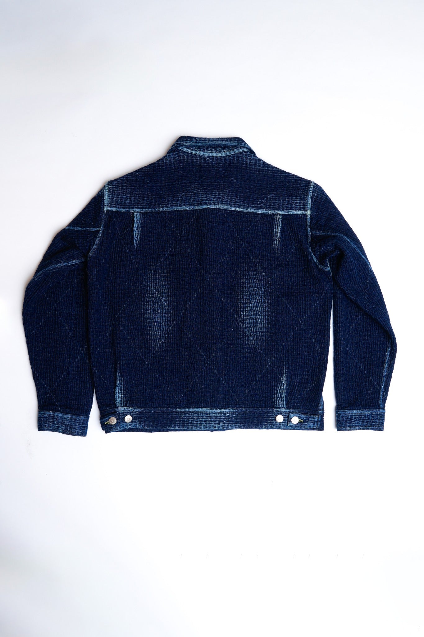 HEAVY SASHIKO CROPPED JACKET - INDIGO