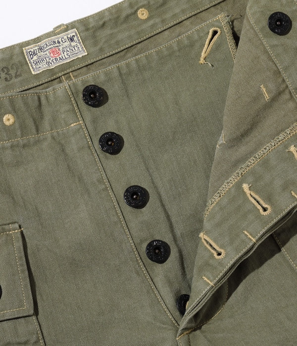 BR52388 US MARINE CORPS HERRINGBONE SHORTS - OLIVE