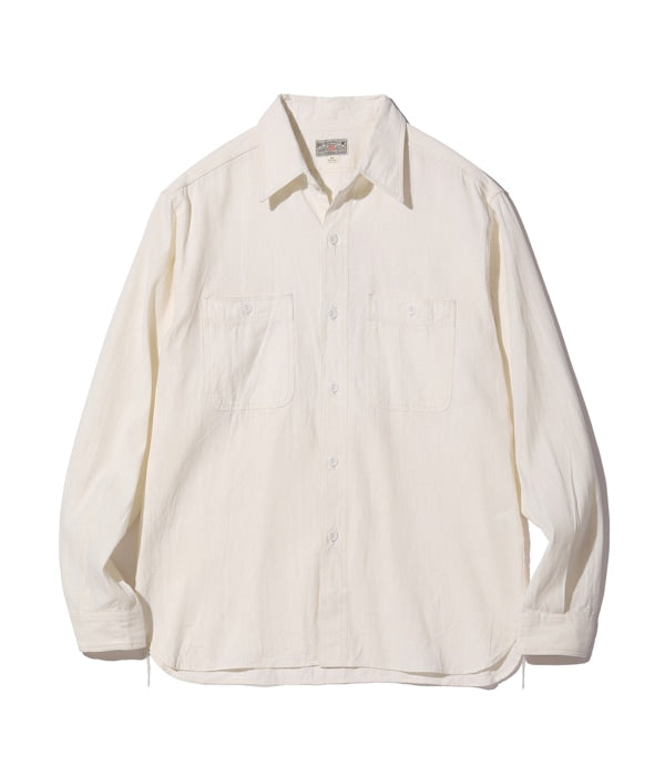 BR25996 WHITE CHAMBRAY WORK SHIRT L/S - OFF WHITE