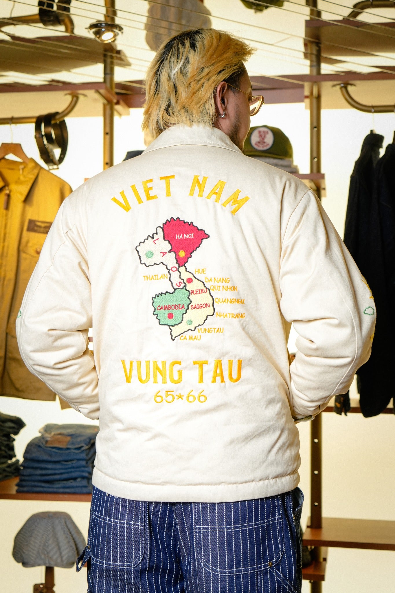 51514 REVERSIBLE VIETNAM JACKET - OFF WHITE