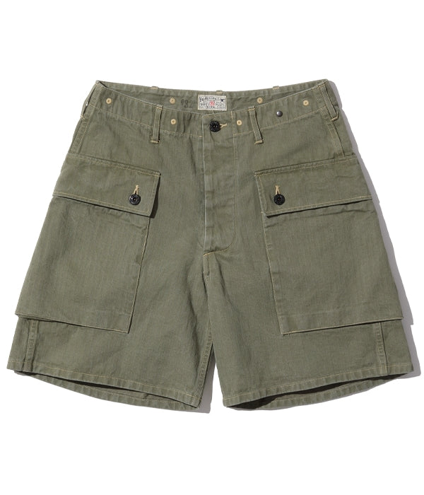 BR52388 US MARINE CORPS HERRINGBONE SHORTS - OLIVE