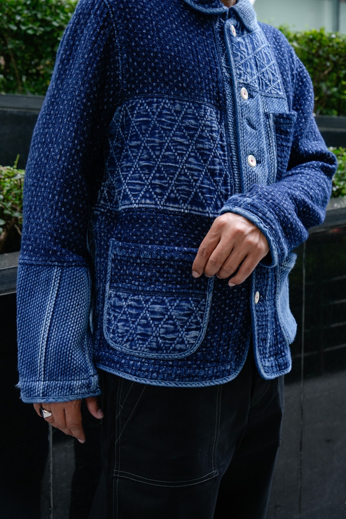 SUPER KENDO & SASHIKO PATCHWORK BORO JACKET - INDIGO