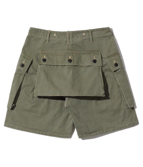 BR52388 US MARINE CORPS HERRINGBONE SHORTS - OLIVE