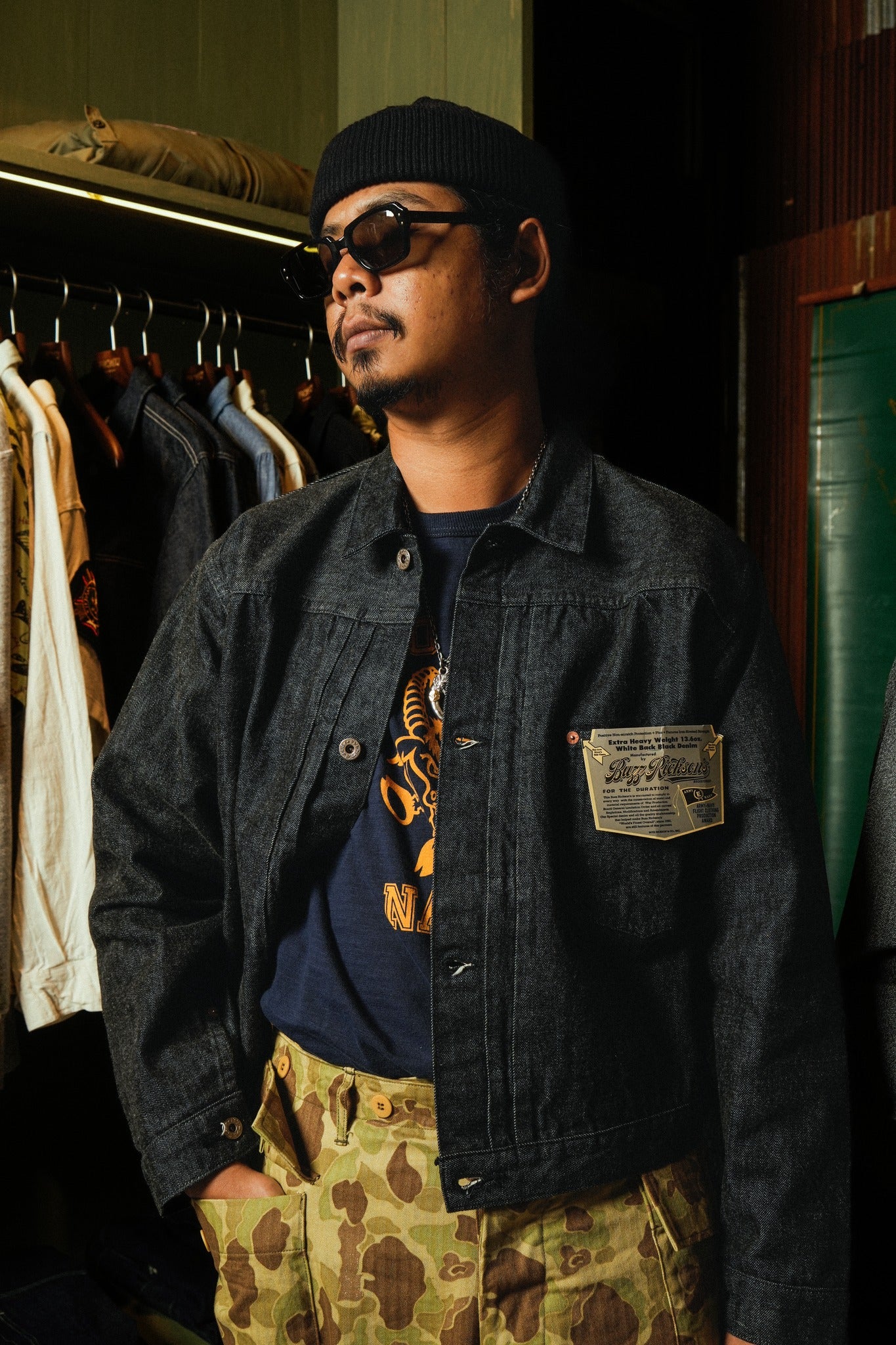 BR16042 WORLD WAR II BLACK DENIM BLOUSE - INDIGO