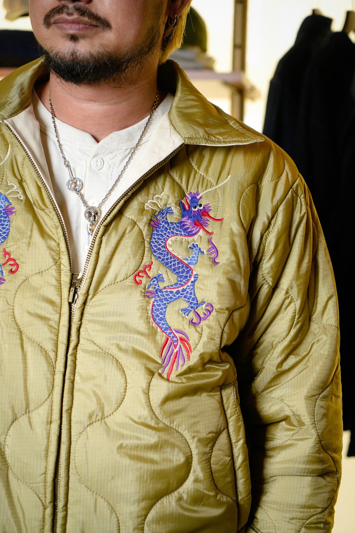 51514 REVERSIBLE VIETNAM JACKET - OFF WHITE