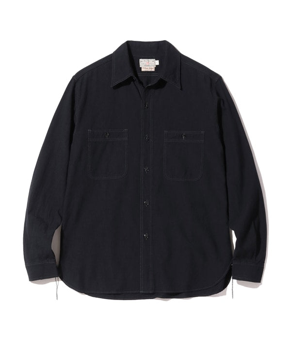 BR29143 WILLIAM GIBSON COLLECTION BLACK CHAMBRAY WORK SHIRTS - BLACK