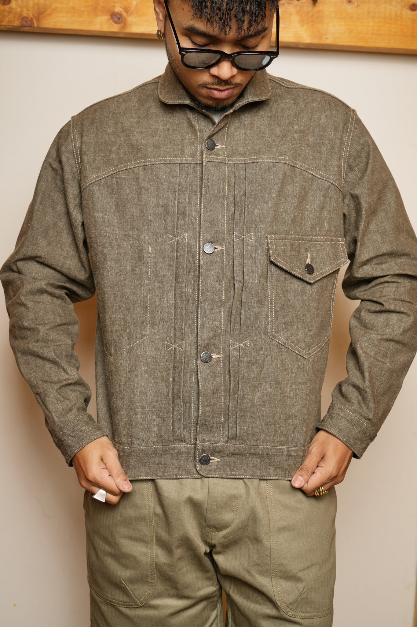 RODEO DUNGAREE JACKET - KHAKI