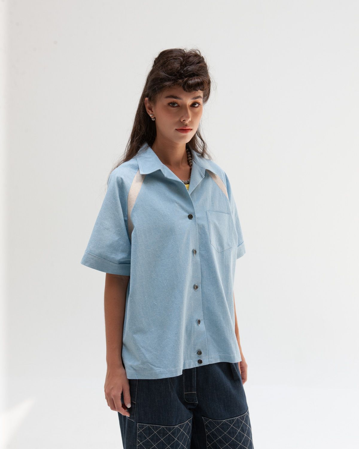BOWLING SHIRT - BABY BLUE