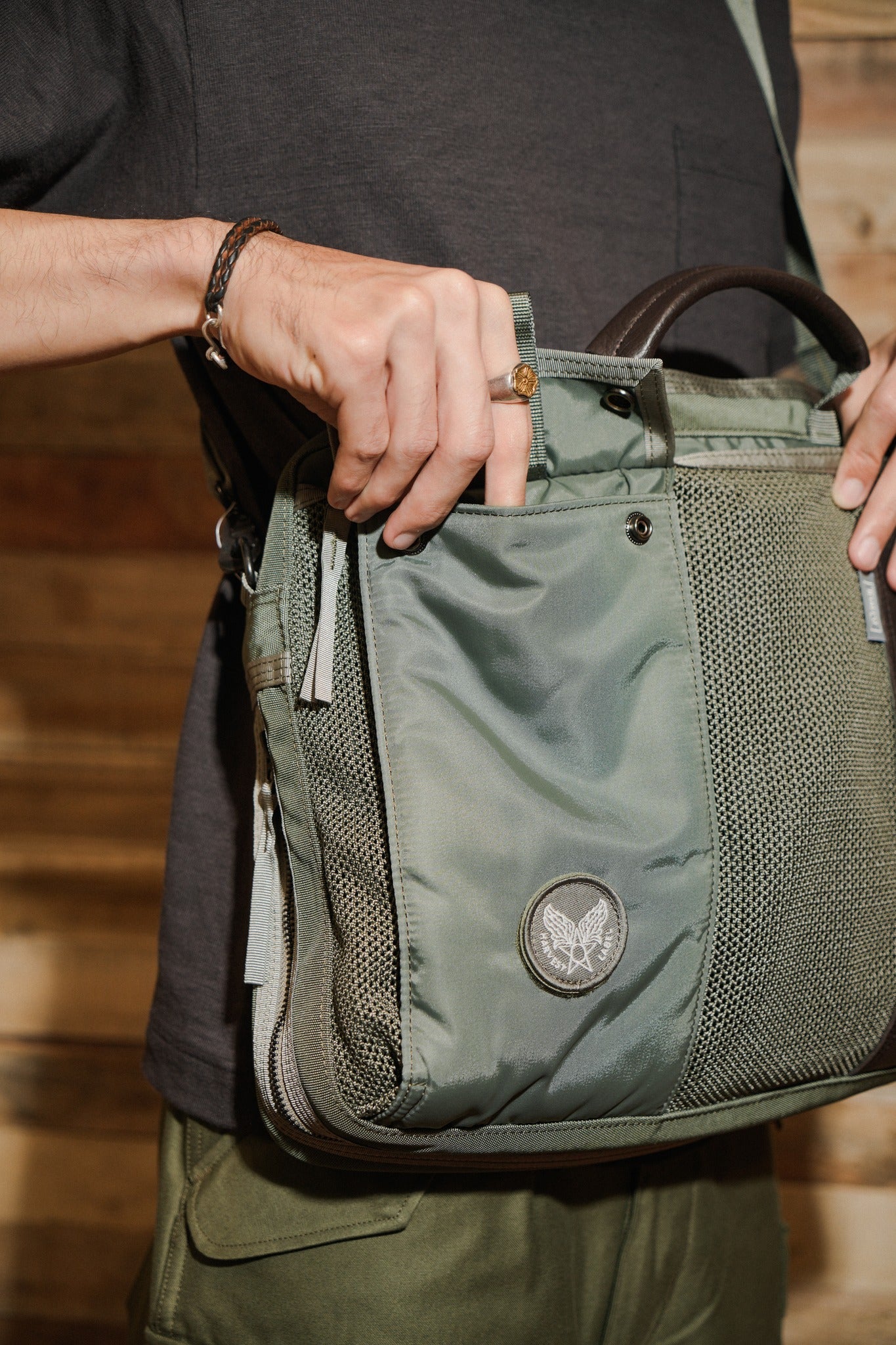 HC-0110 CUSTOM Business Brief Type Super Nylon - SAGE GREEN