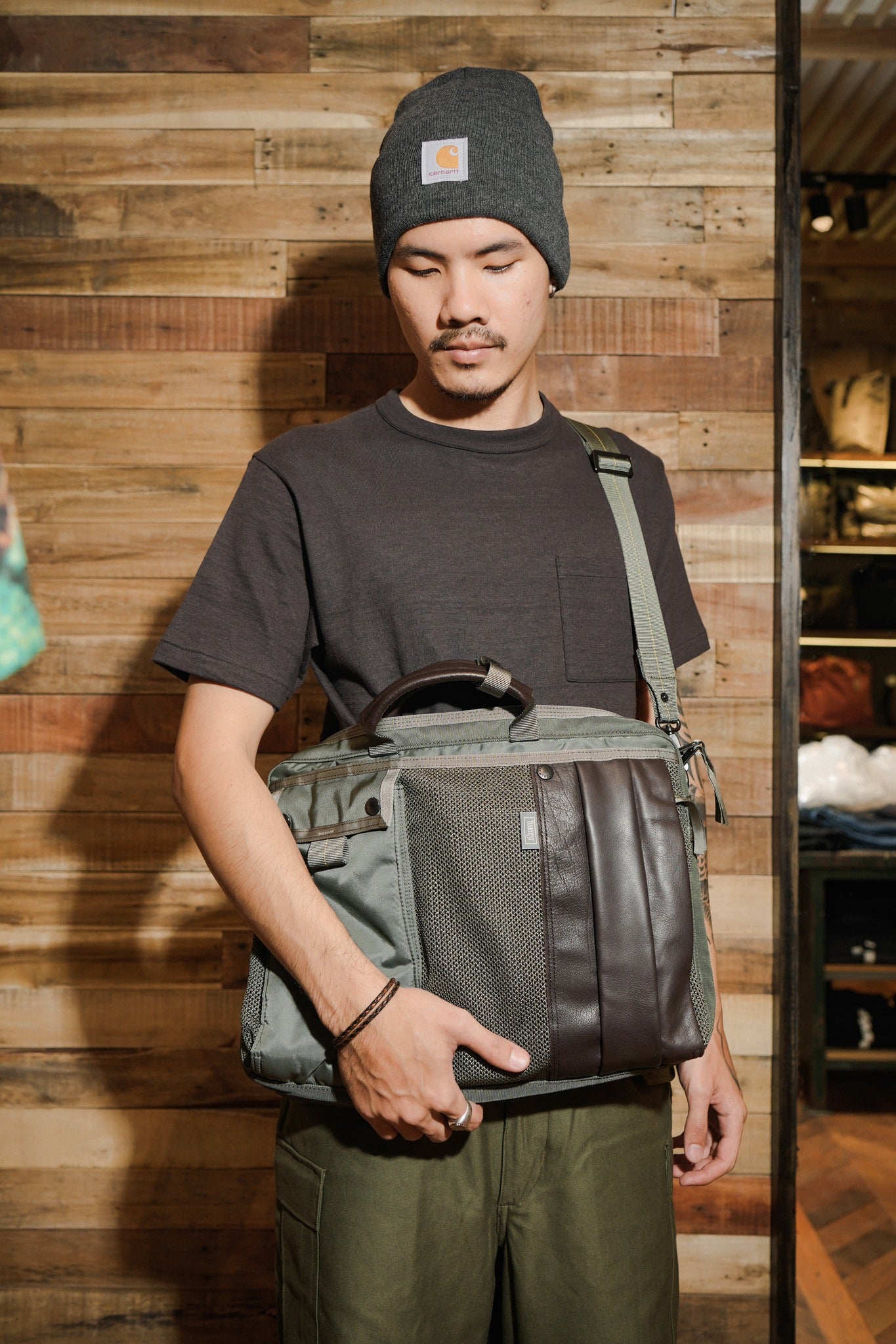 HC-0110 CUSTOM Business Brief Type Super Nylon - SAGE GREEN