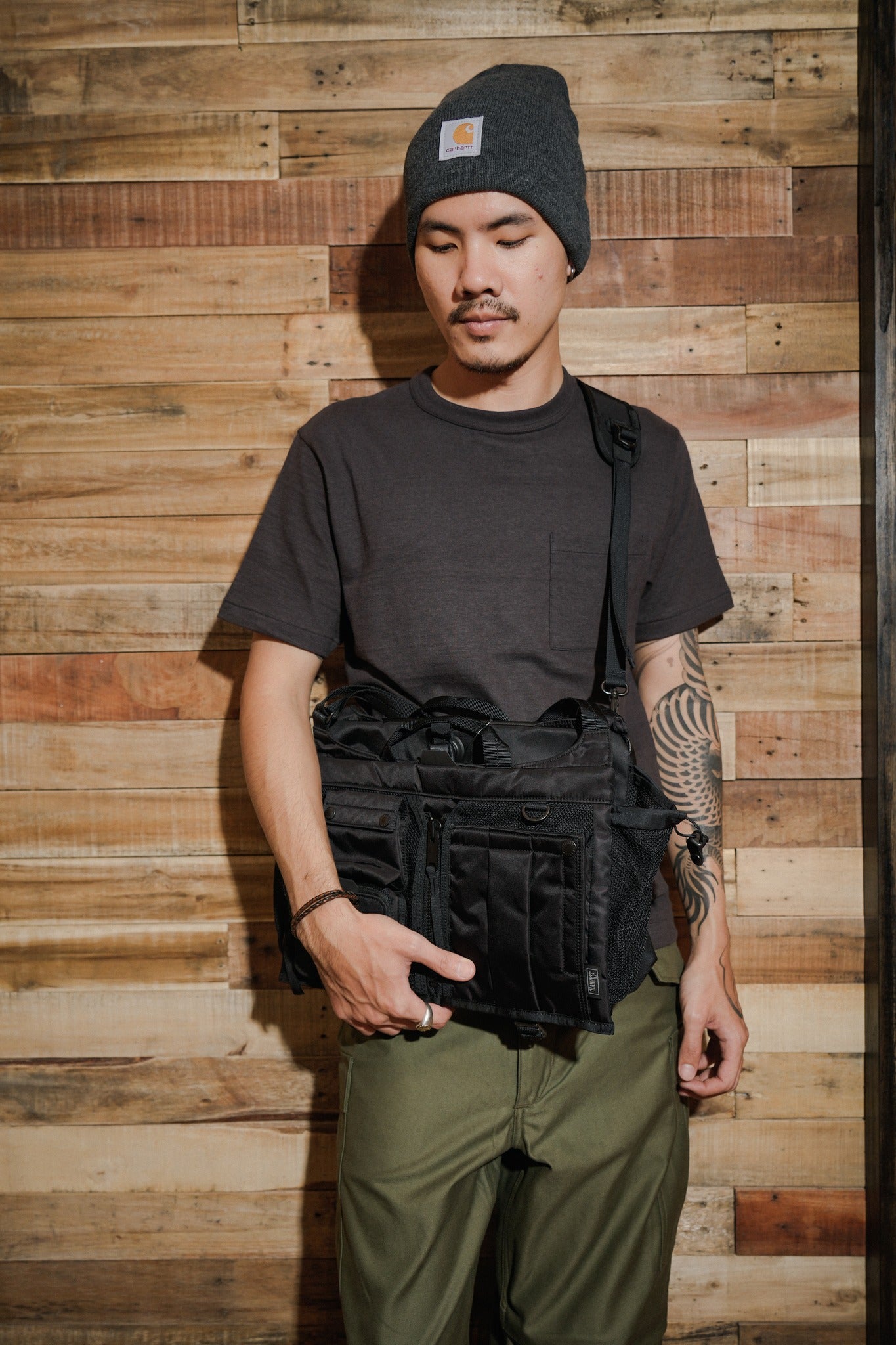 FLYER'S 70XX × WINGMANコラボレーション HJR-0321 Official] HARVEST LABEL Flyers 70XX WINGMAN Collaboration BAG Tote
