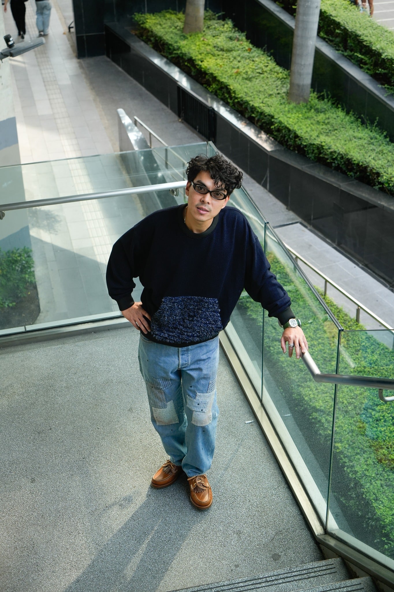 KNIT BORO SWEATSHIRT - INDIGO