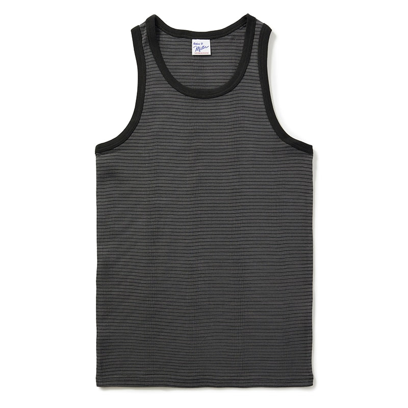 Panel ribbed tank top - CHARCOAL GRAY/BLACK