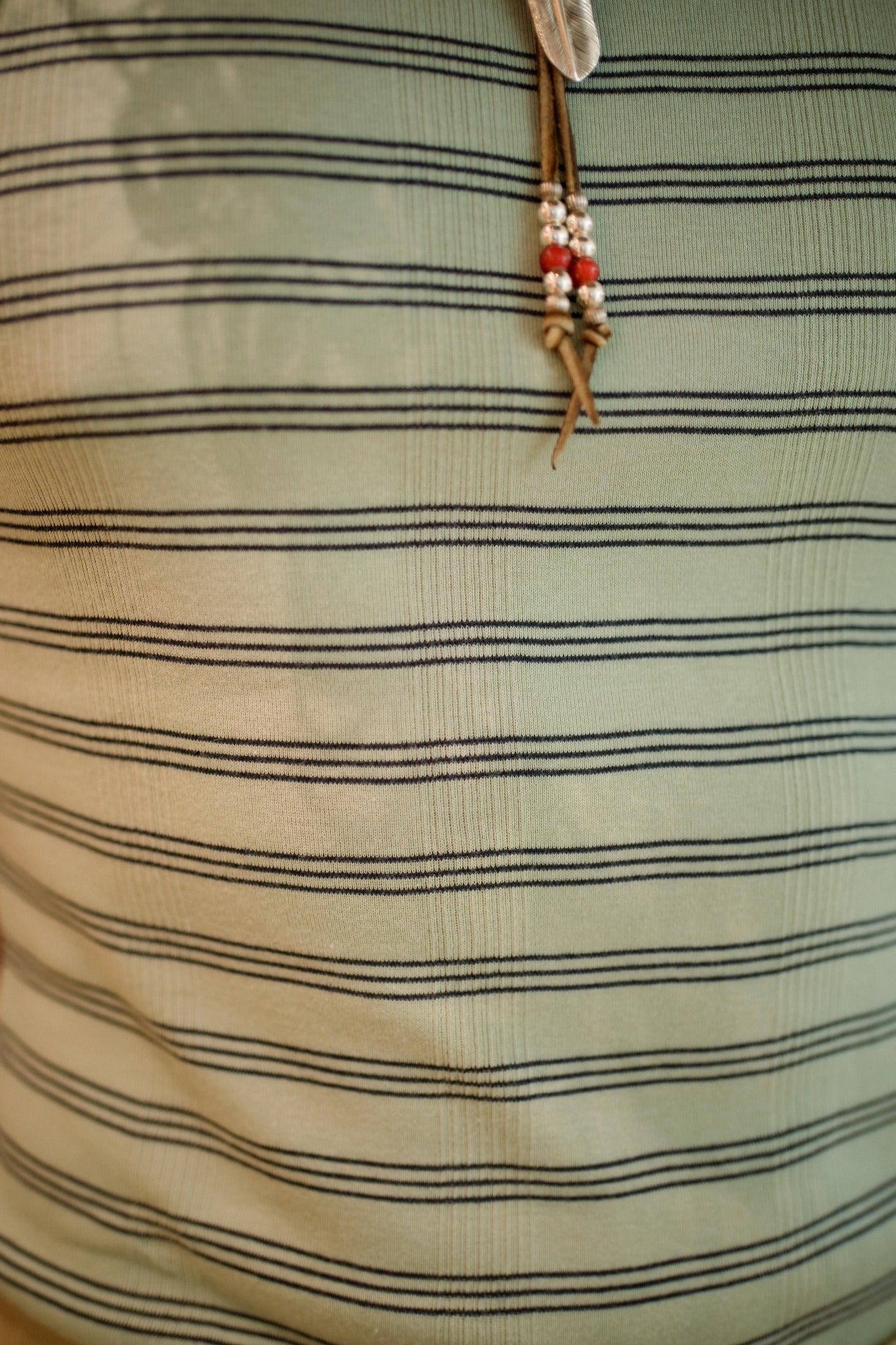 Panel ribbed tank top - MINT/NAVY