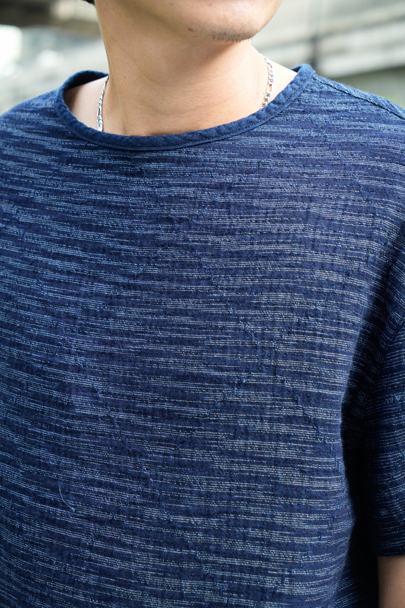 Lightweight Sashiko T-shirt  - INDIGO(KASURI)