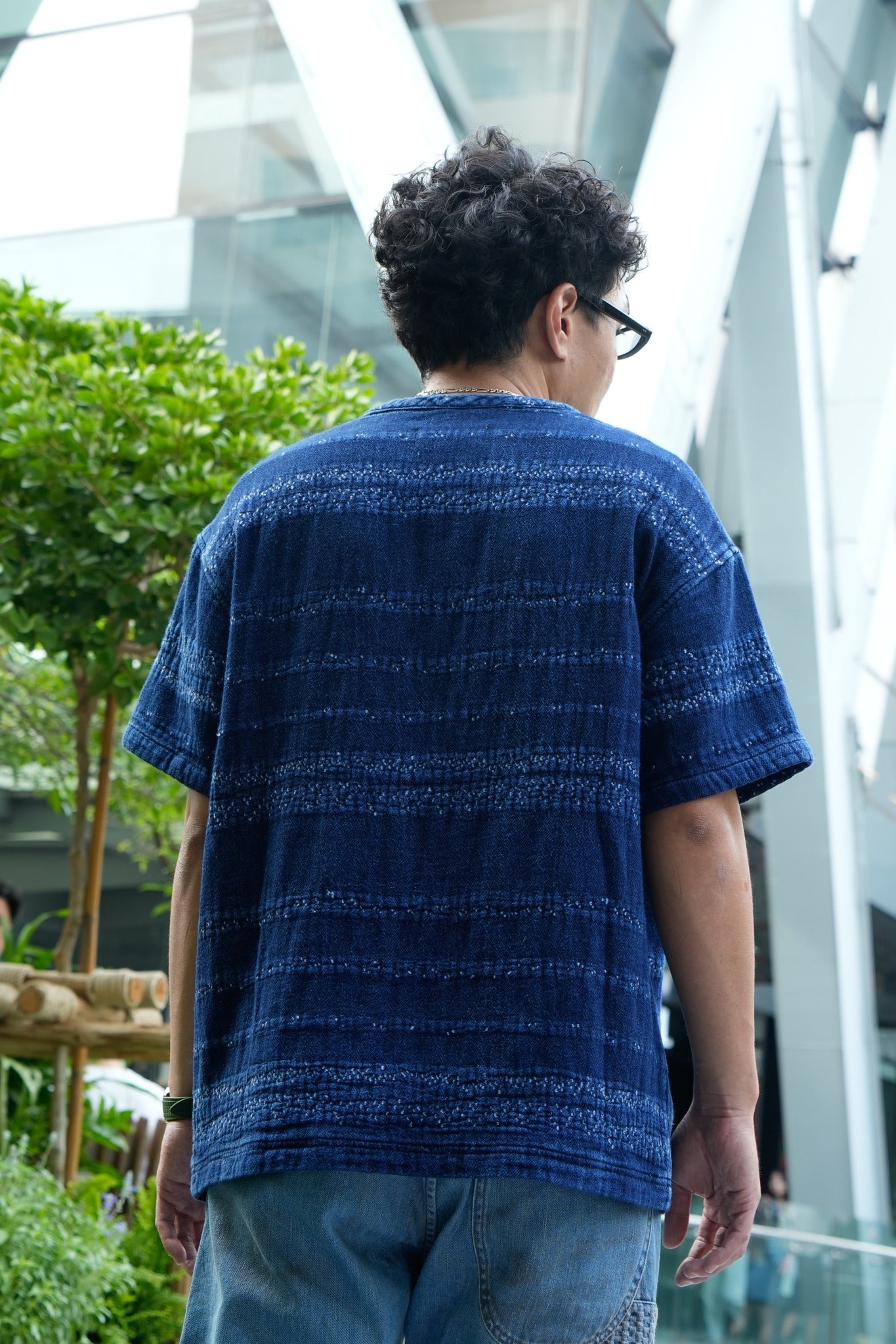 Sashiko Henry shirt - INDIGO