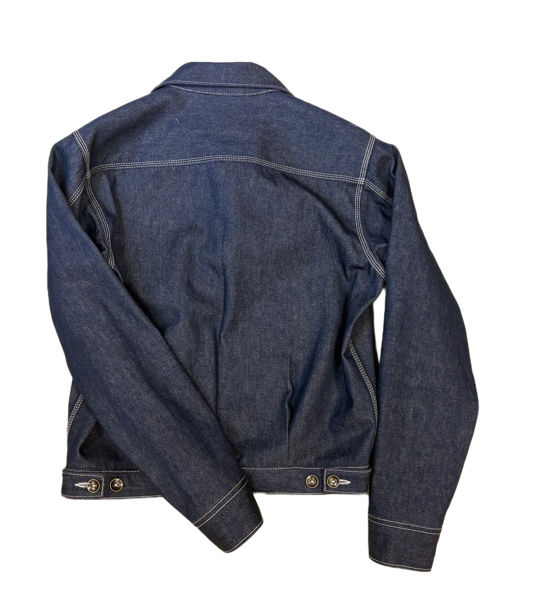 AK/PR/LOT2/JKT/033 Denim 1 Pocket with Mexican Motif on Collar & Flap - White Selvedge - INDIGO