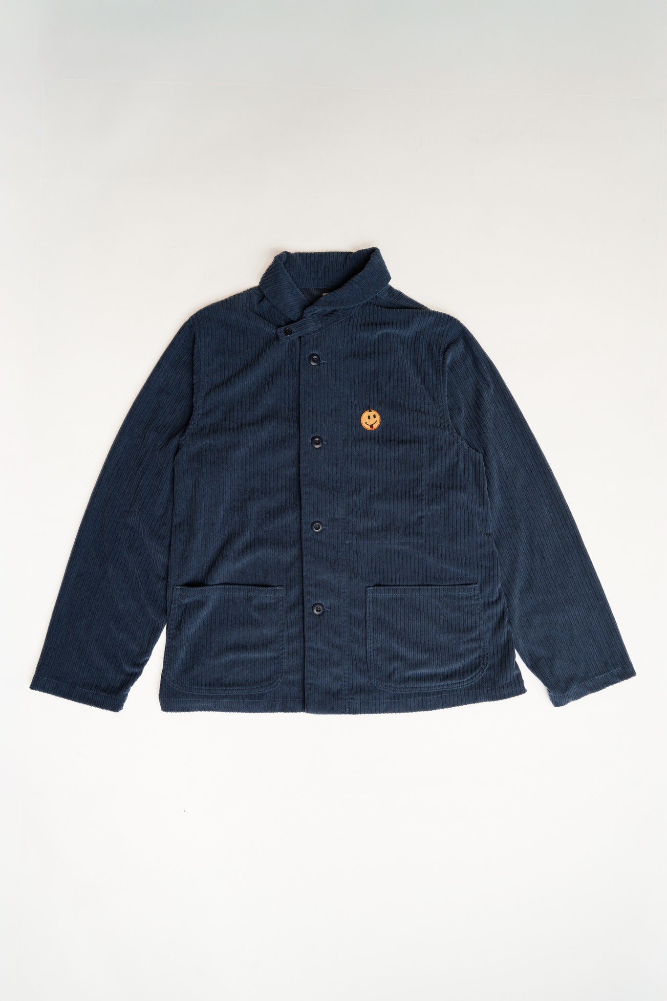 COTTON CORDUROY SHAWL COLLAR USN STYLE JACKET - NAVY