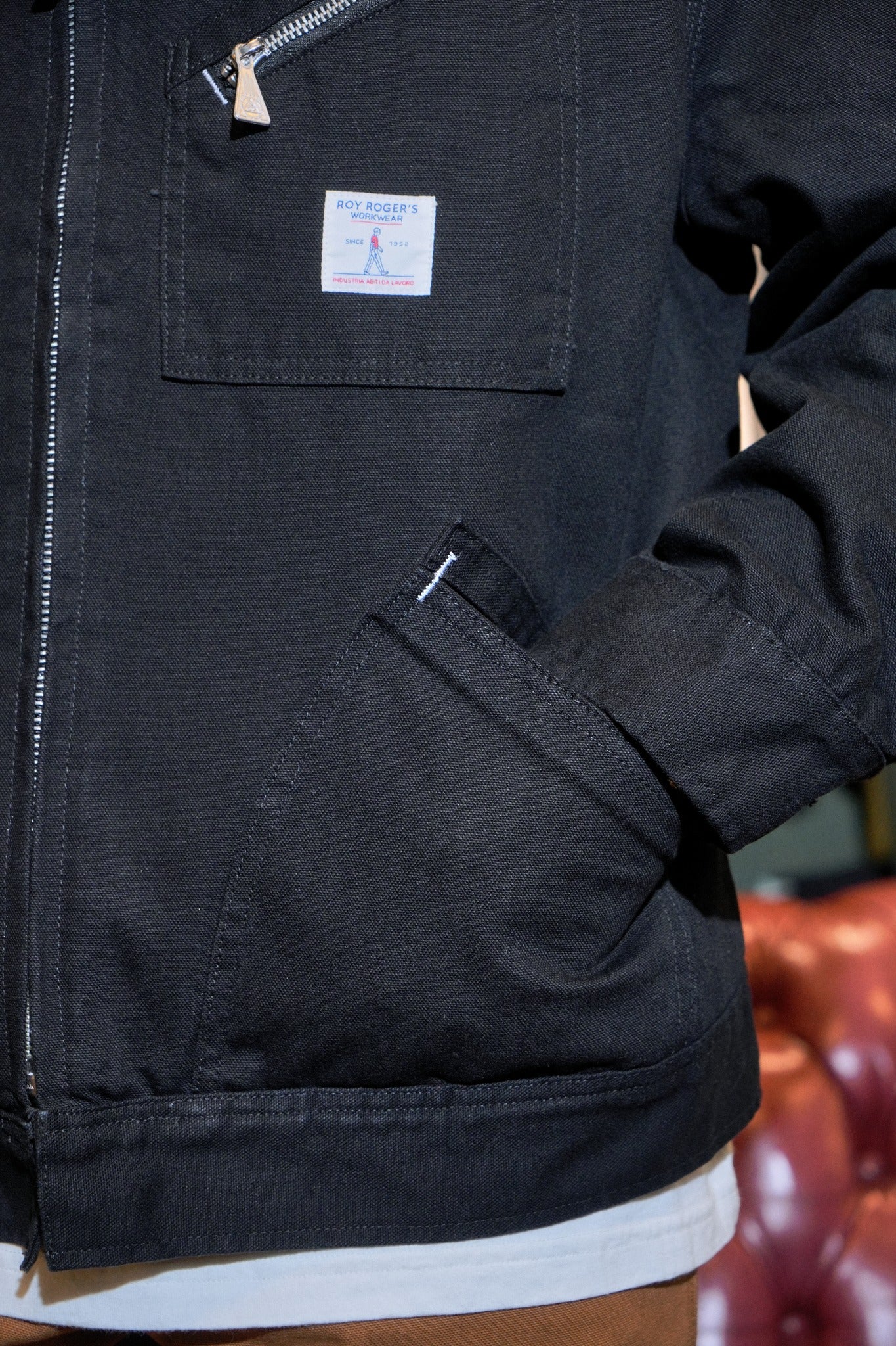 WORK SHORT JKT ROY ROGER'S WORKWEAR CANVAS SW - BLACK