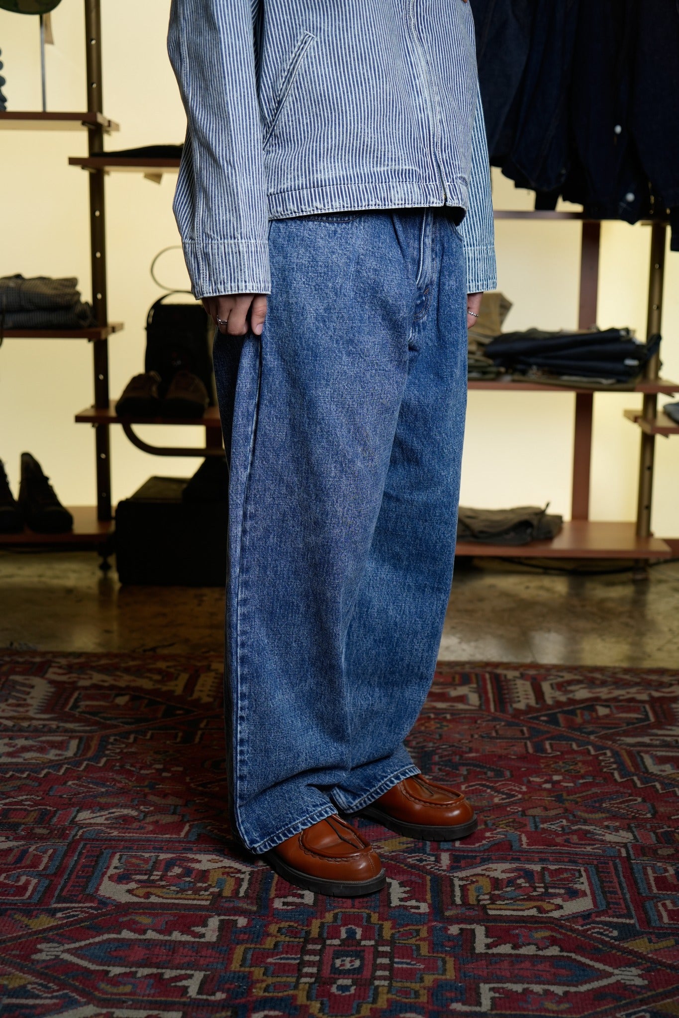 DENIM BAGGY PANTS - BLUE CHEMICAL