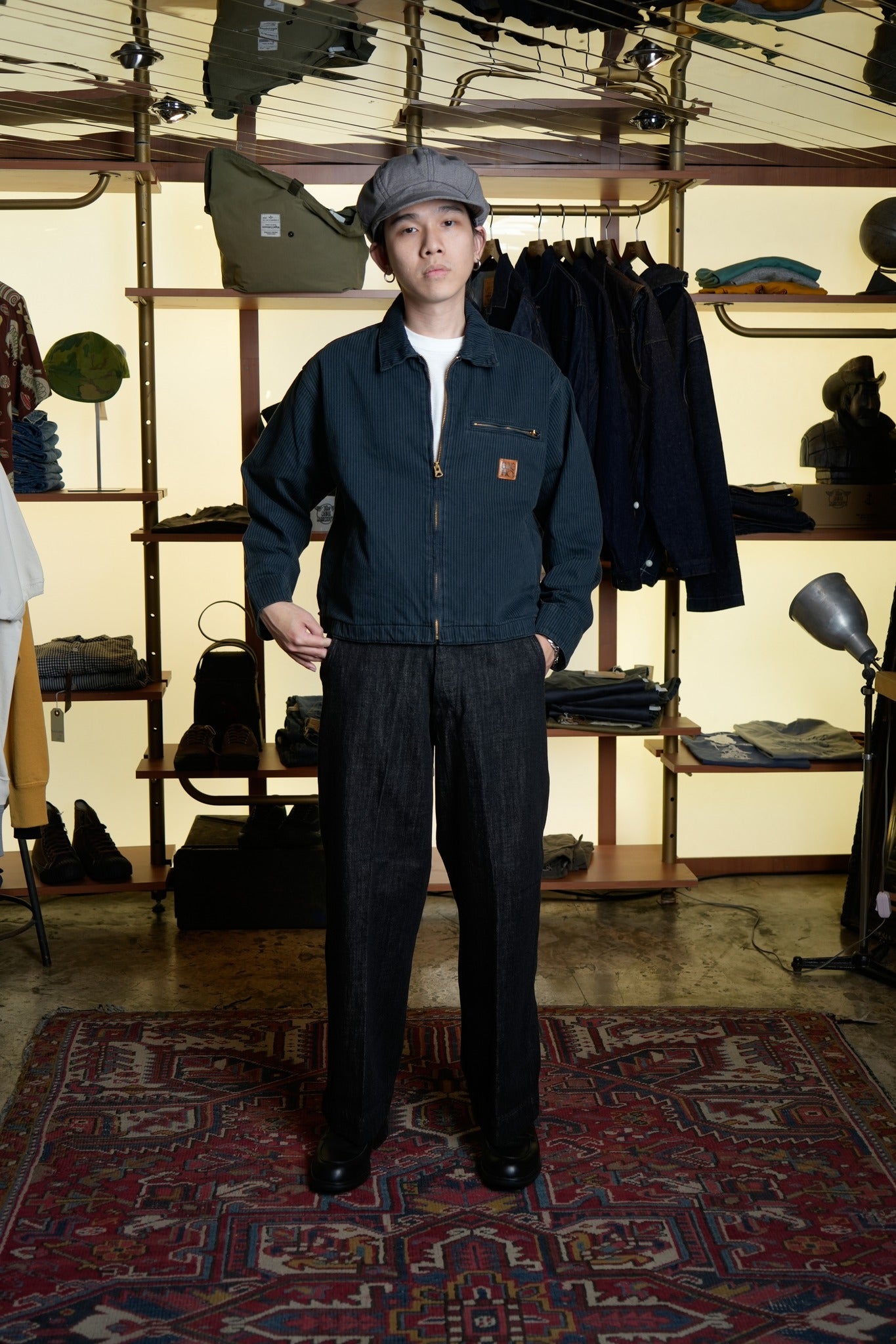 WORK JACKET (HICKORY) - BLACK