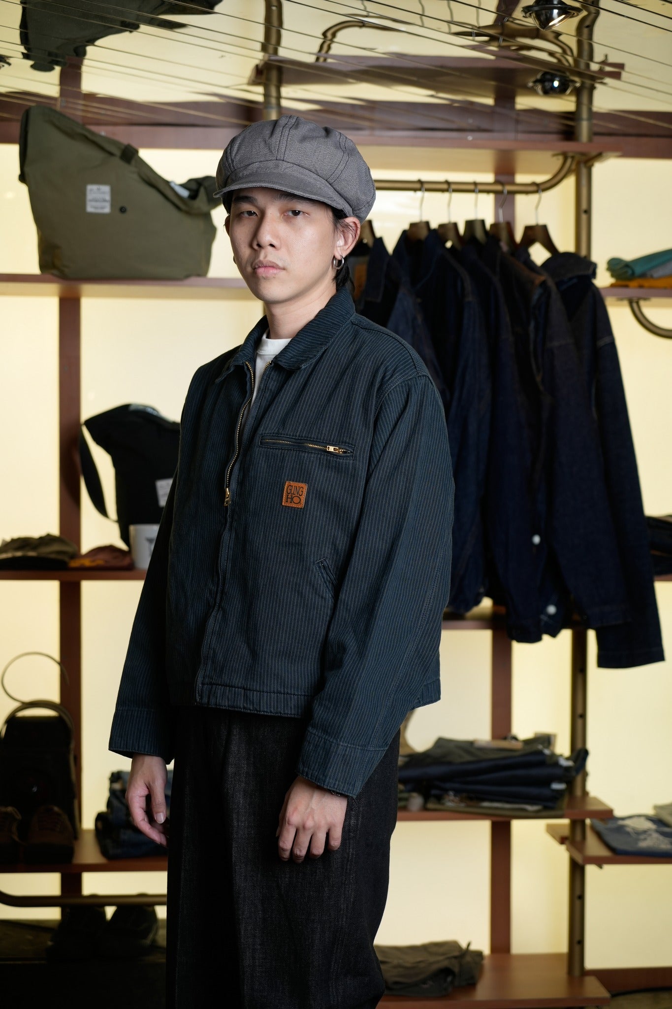 WORK JACKET (HICKORY) - BLACK
