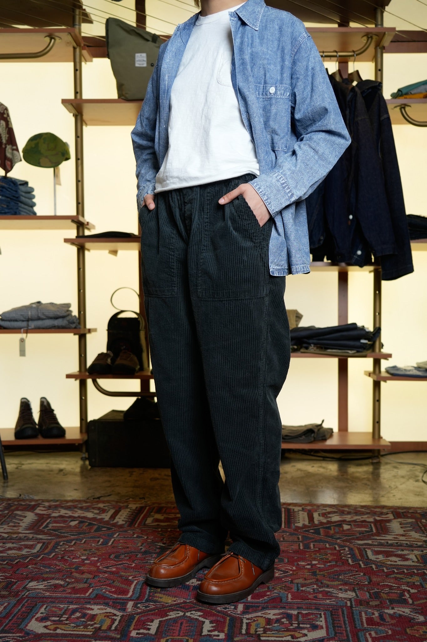 EAZY FATIGUE PANTS (9W CORDUROY) - BLACK