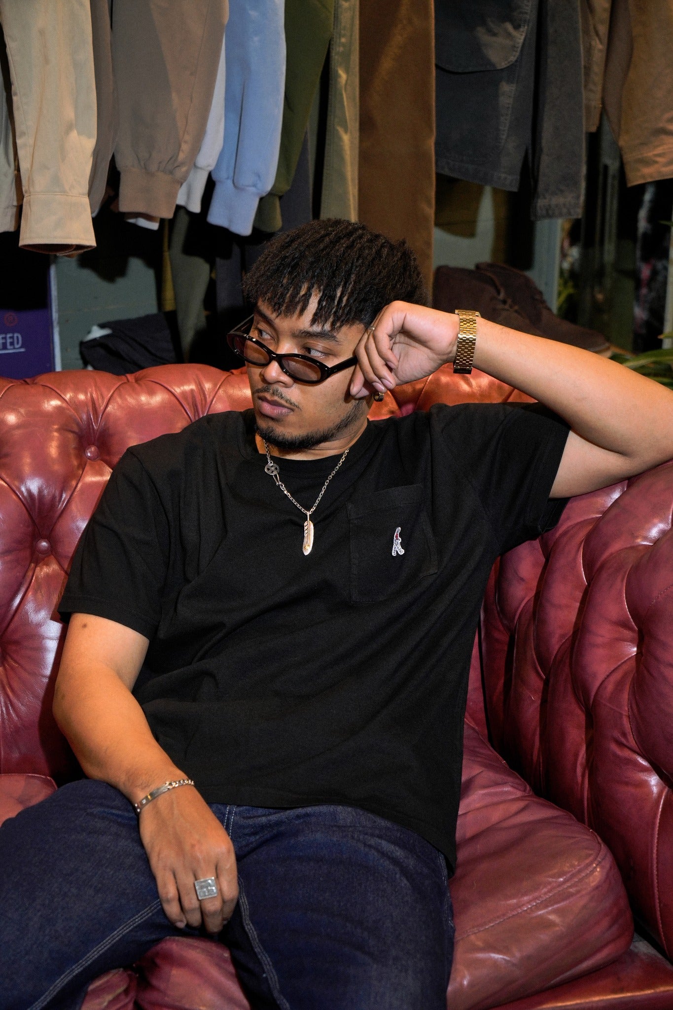 T-SHIRT POCKET ROY ROGER'S WORKWEAR JERSEY - BLACK