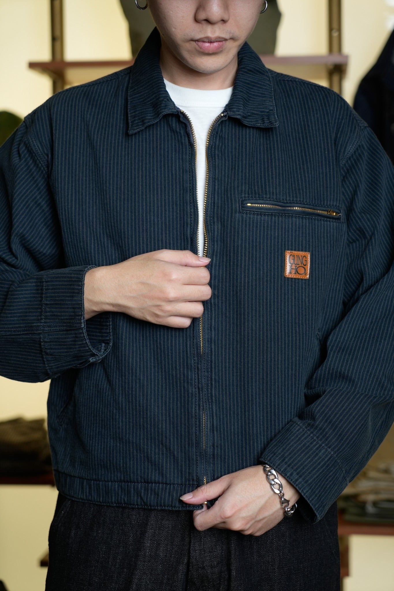 WORK JACKET (HICKORY) - BLACK