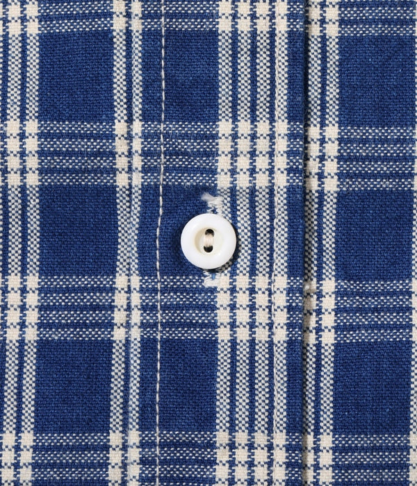 US13487 UNION SUPPLY PALAKA CHECK SHIRT BLOUSE - INDIGO