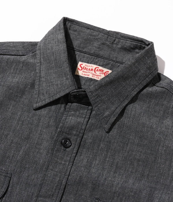 SC29159 / BLACK CHAMBRAY WORK SHIRT - BLACK