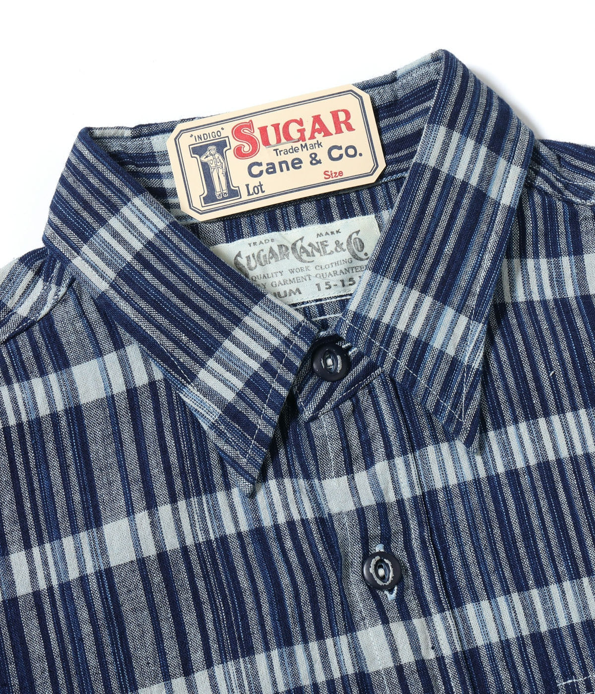 SC29591 FICTION ROMANCE 5oz. INDIGO CHECK WORK SHIRT - NAVY