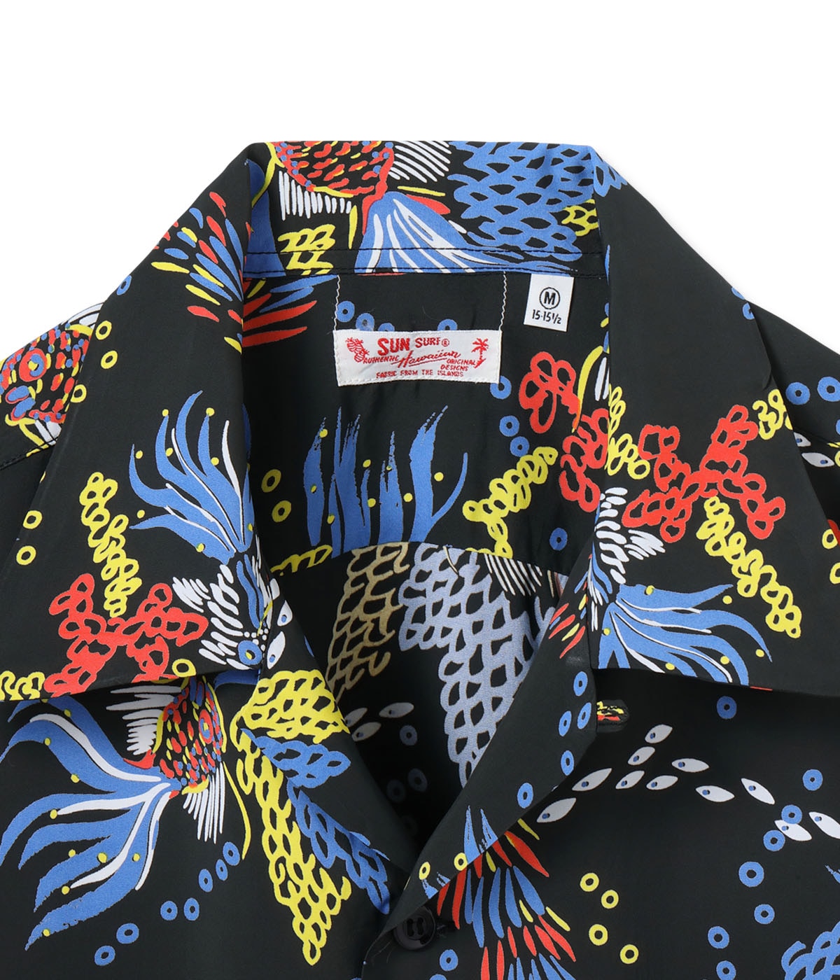 SS39626 RAYON HAWAIIAN SHIRT “TROPICAL FISH” - BLACK